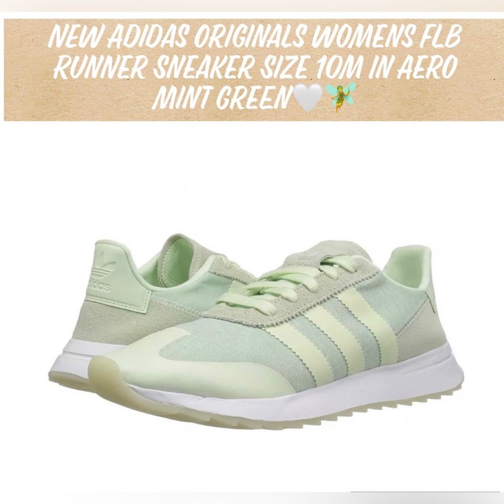 🎉HP🎉New Adidas Originals Womens FLB Runner Sneaker Size 10m Aero Mint Green🧚